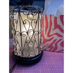 Pink Zebra Silver Filagree & Crystal Shade Original Box SHADE ONLY